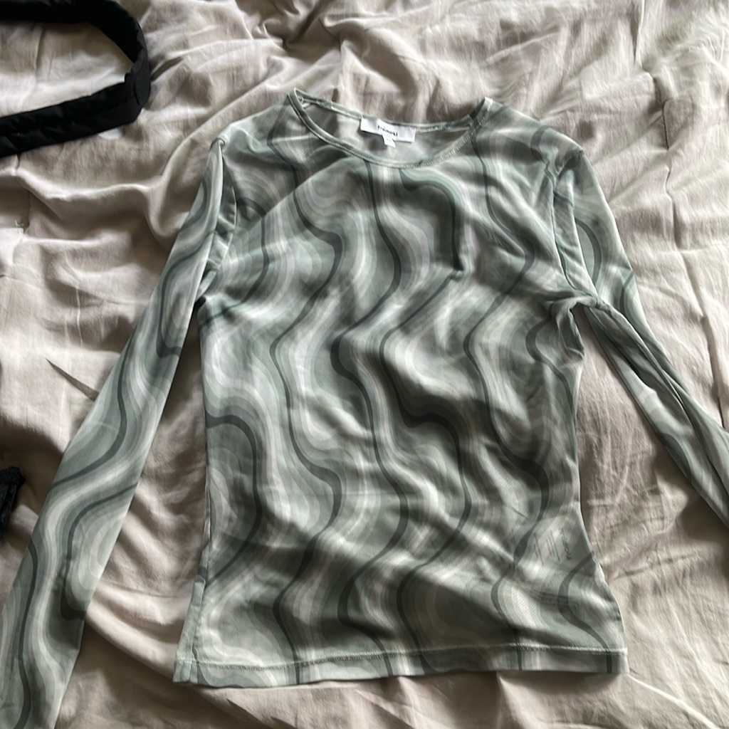 Miaou Sheer Green Top. Xs